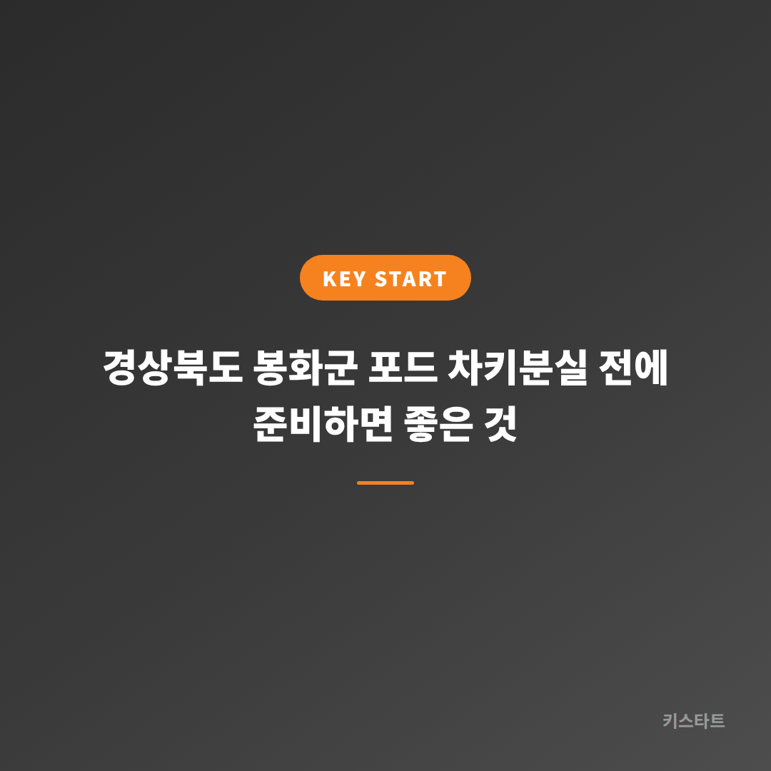 경상북도 봉화군 포드 차키분실 전에 준비하면 좋은 것