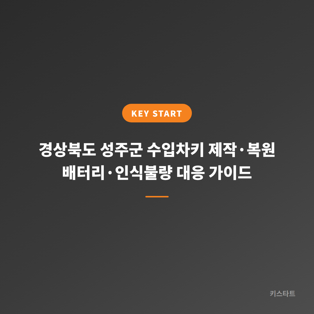 경상북도 성주군 수입차키 제작·복원 배터리·인식불량 대응 가이드