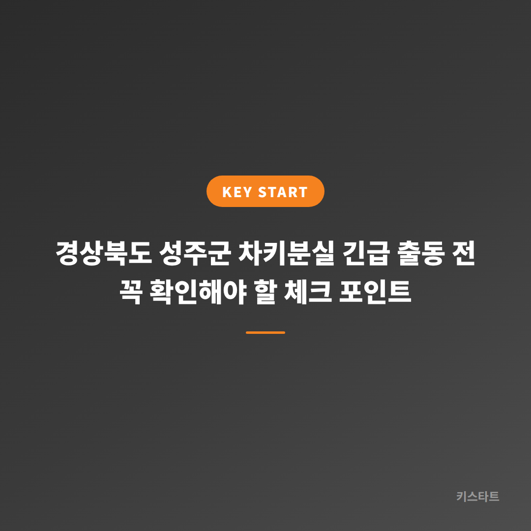 경상북도 성주군 차키분실 긴급 출동 전 꼭 확인해야 할 체크 포인트