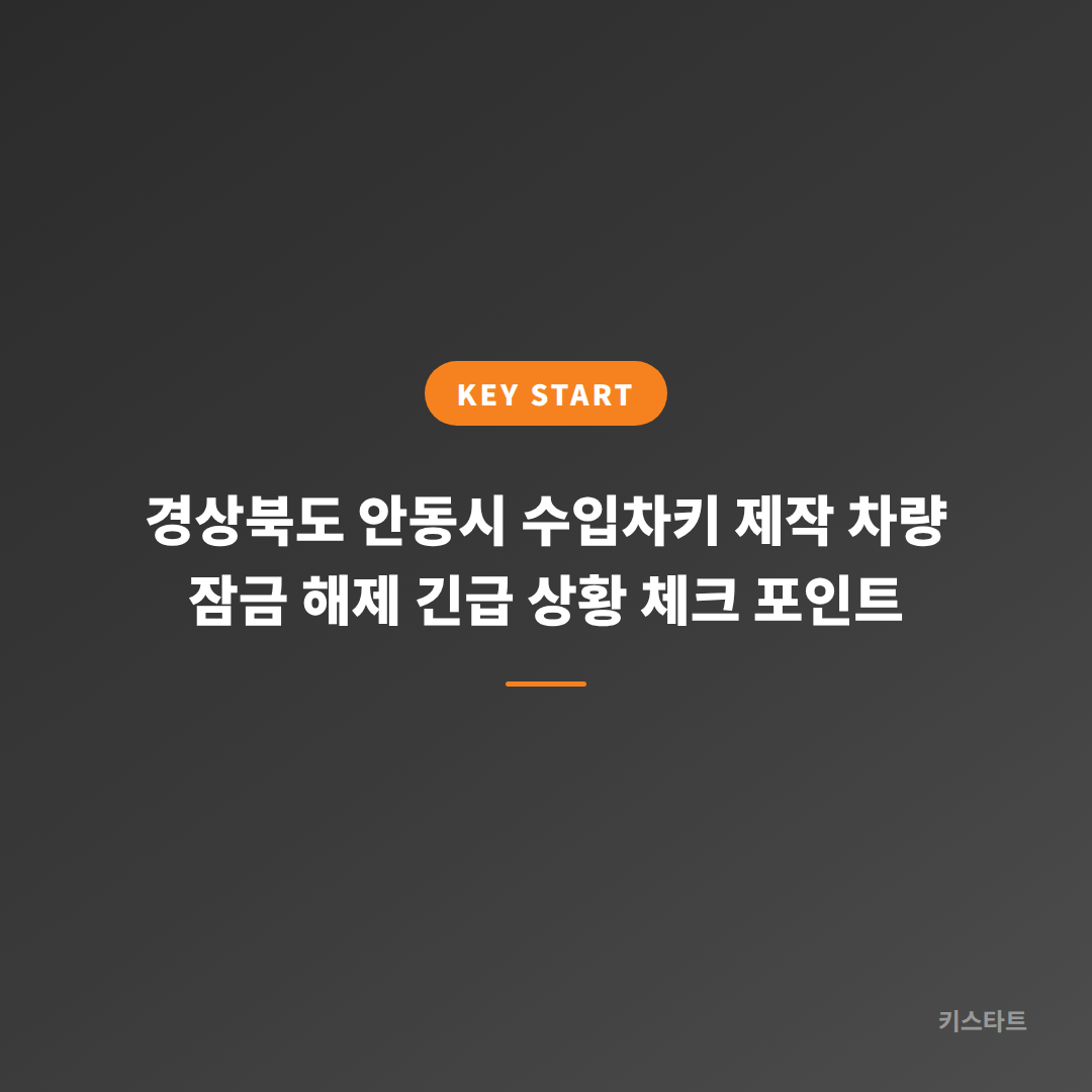 경상북도 안동시 수입차키 제작 차량 잠금 해제 긴급 상황 체크 포인트