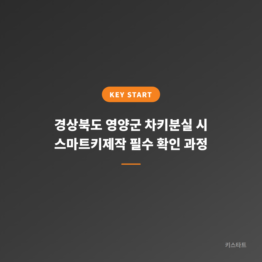 경상북도 영양군 차키분실 시 스마트키제작 필수 확인 과정