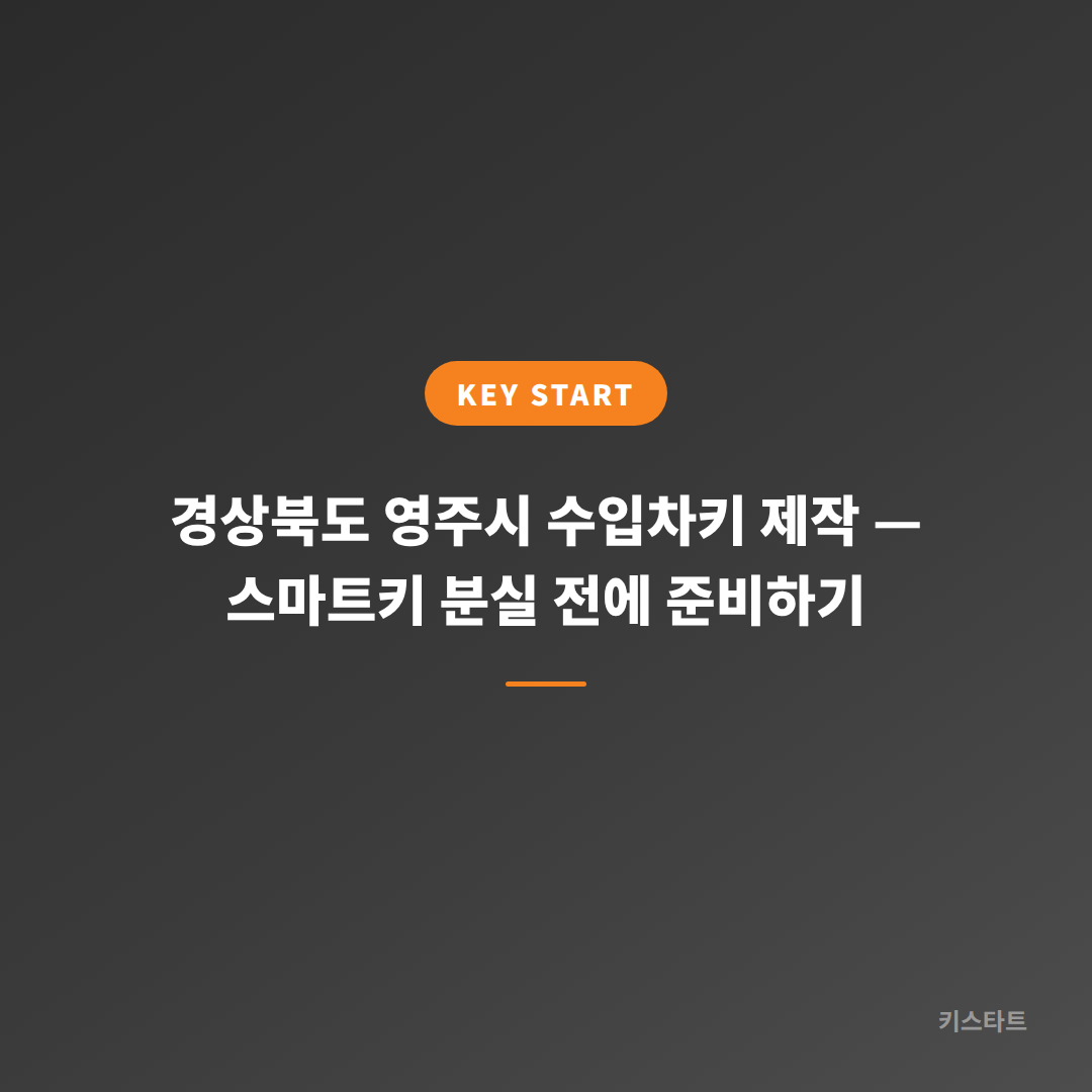 경상북도 영주시 수입차키 제작 — 스마트키 분실 전에 준비하기