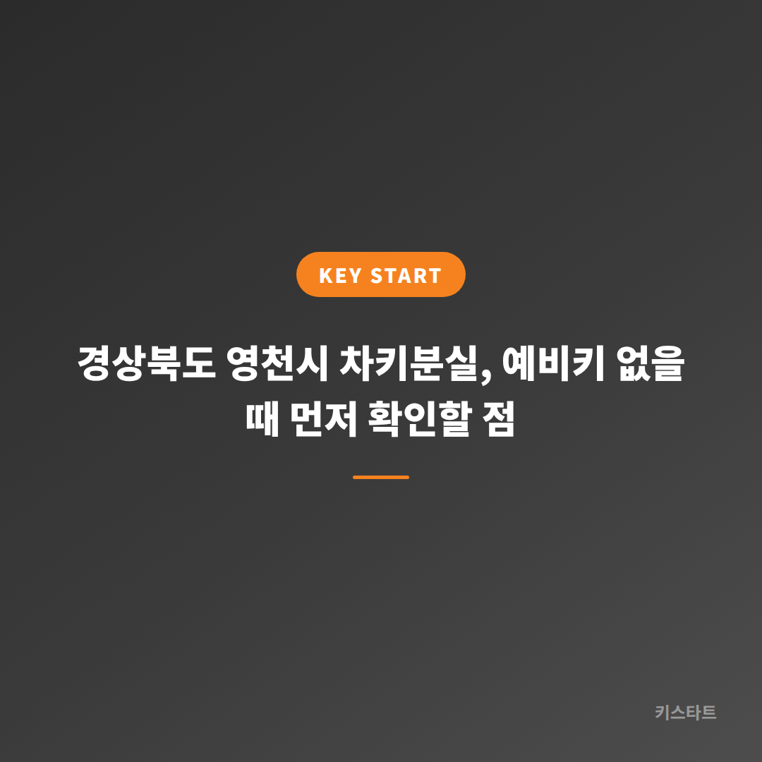 경상북도 영천시 차키분실, 예비키 없을 때 먼저 확인할 점