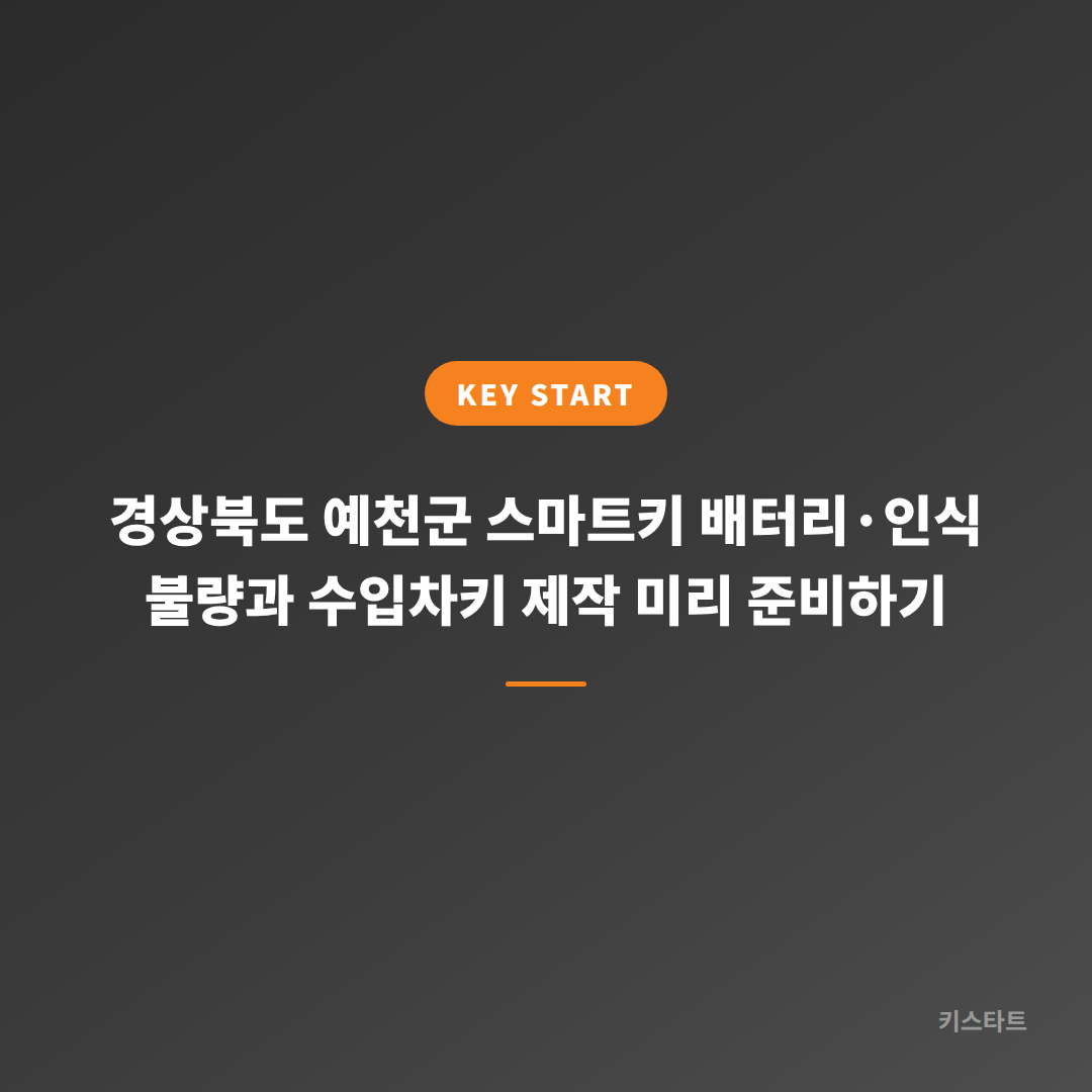 경상북도 예천군 스마트키 배터리·인식 불량과 수입차키 제작 미리 준비하기