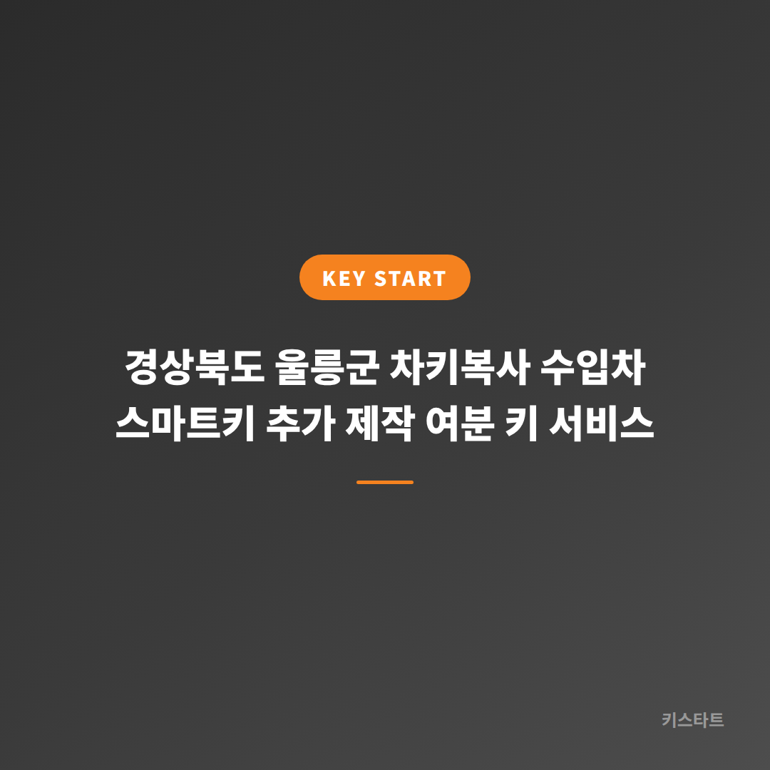 경상북도 울릉군 차키복사 수입차 스마트키 추가 제작 여분 키 서비스