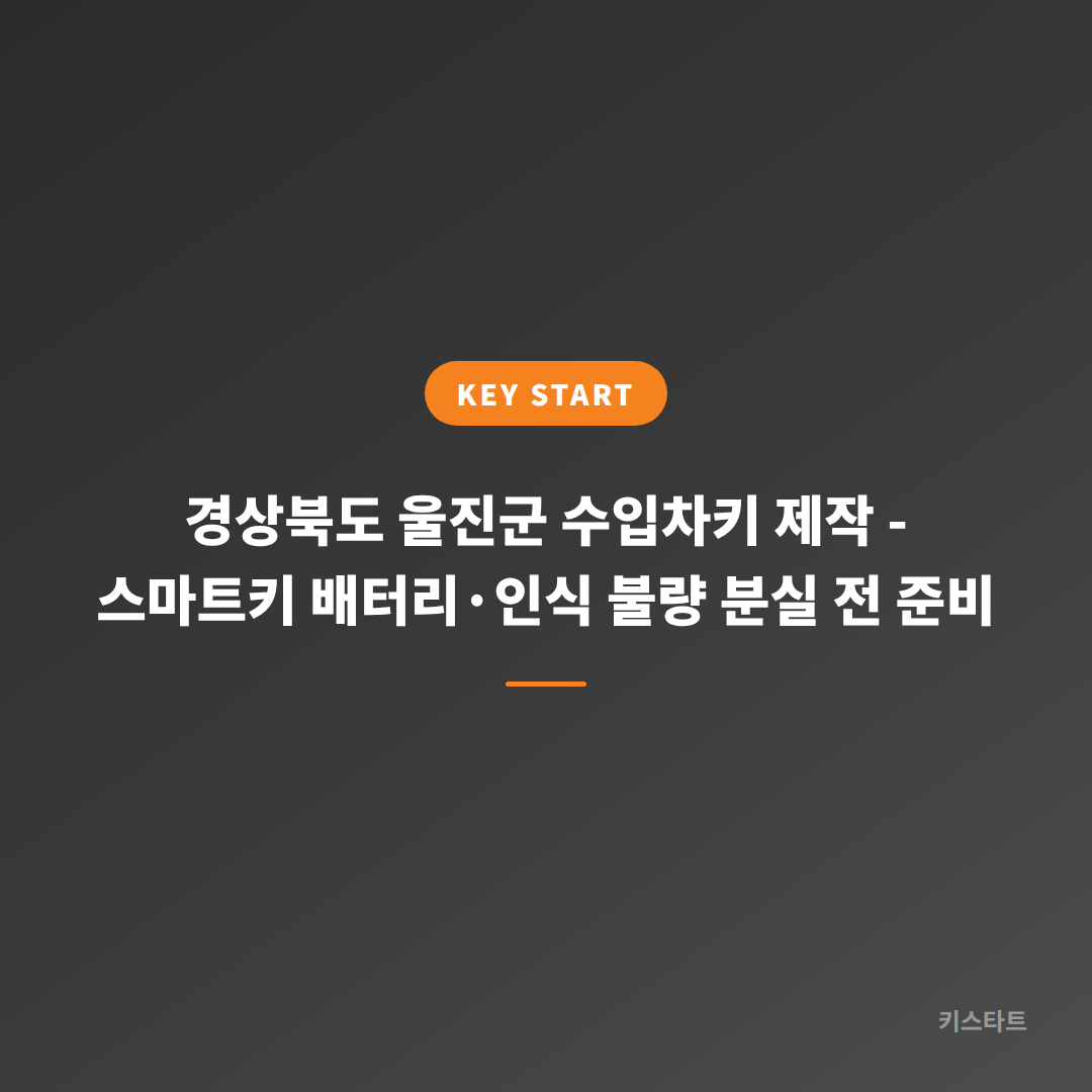 경상북도 울진군 수입차키 제작 - 스마트키 배터리·인식 불량 분실 전 준비