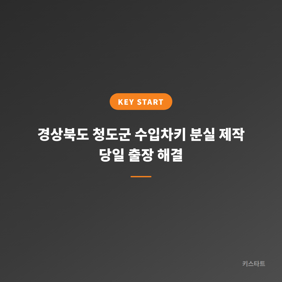 경상북도 청도군 수입차키 분실 제작 당일 출장 해결