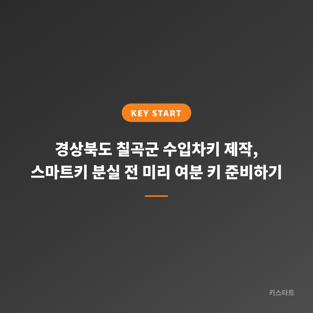 경상북도 칠곡군 수입차키 제작, 스마트키 분실 전 미리 여분 키 준비하기