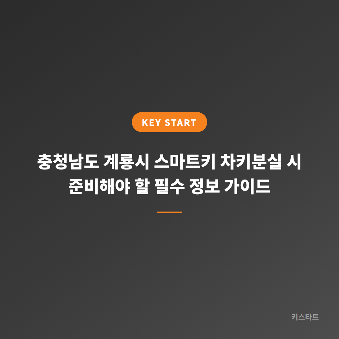 충청남도 계룡시 스마트키 차키분실 시 준비해야 할 필수 정보 가이드