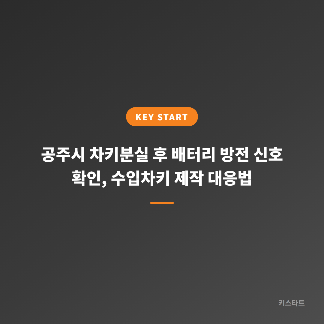 공주시 차키분실 후 배터리 방전 신호 확인, 수입차키 제작 대응법