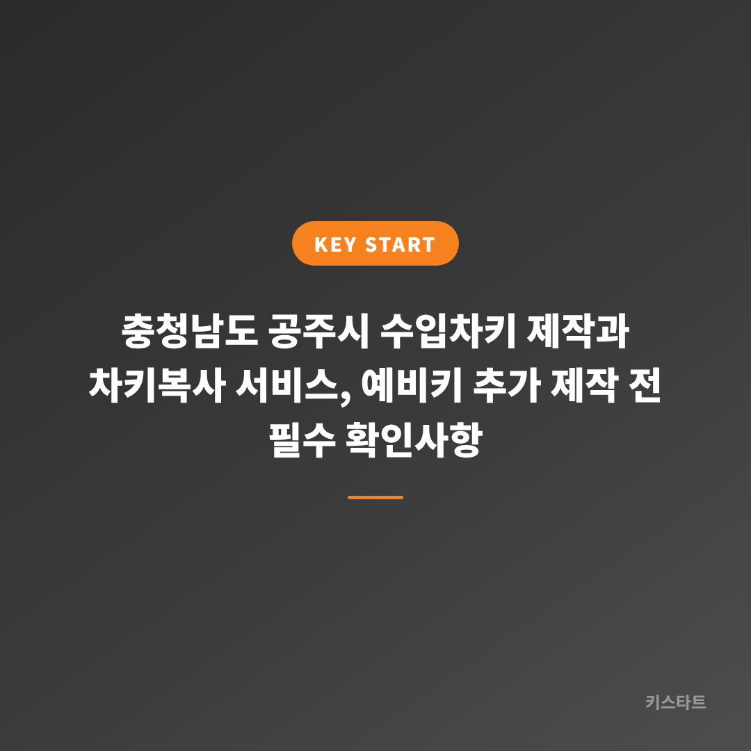 충청남도 공주시 수입차키 제작과 차키복사 서비스, 예비키 추가 제작 전 필수 확인사항