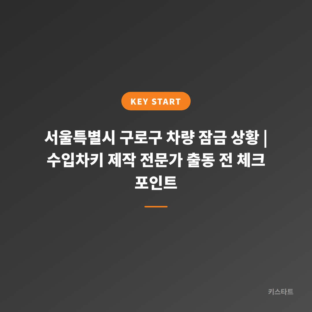 서울특별시 구로구 차량 잠금 상황 | 수입차키 제작 전문가 출동 전 체크 포인트