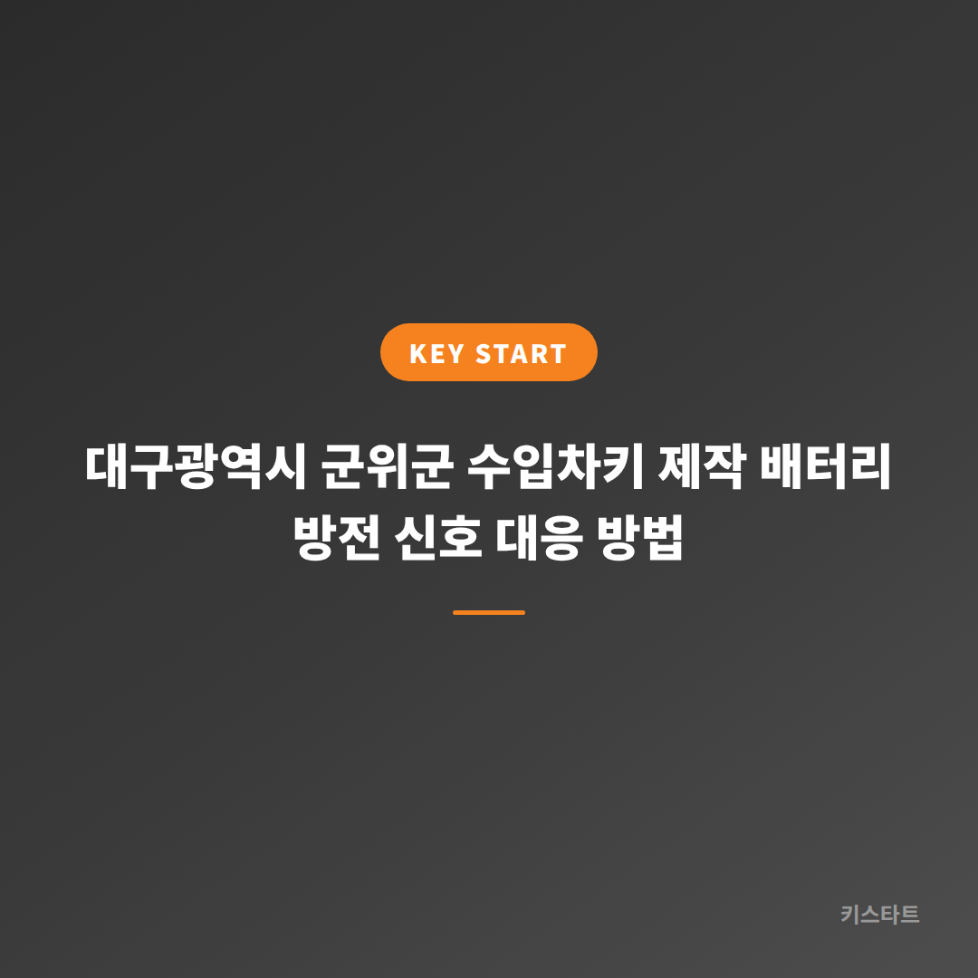 대구광역시 군위군 수입차키 제작 배터리 방전 신호 대응 방법