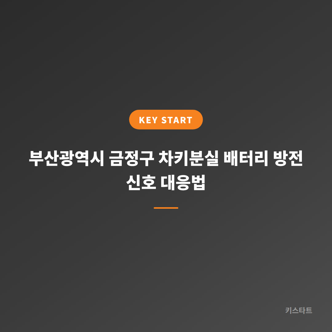 부산광역시 금정구 차키분실 배터리 방전 신호 대응법
