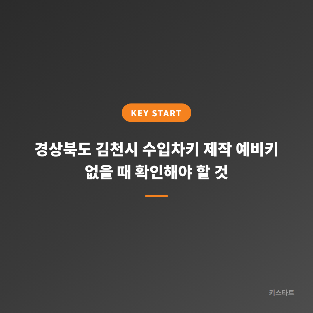 경상북도 김천시 수입차키 제작 예비키 없을 때 확인해야 할 것
