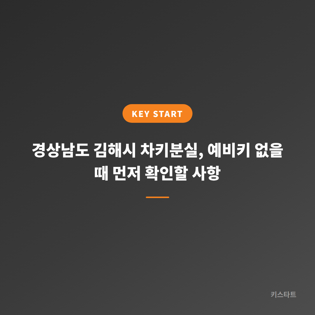 경상남도 김해시 차키분실, 예비키 없을 때 먼저 확인할 사항