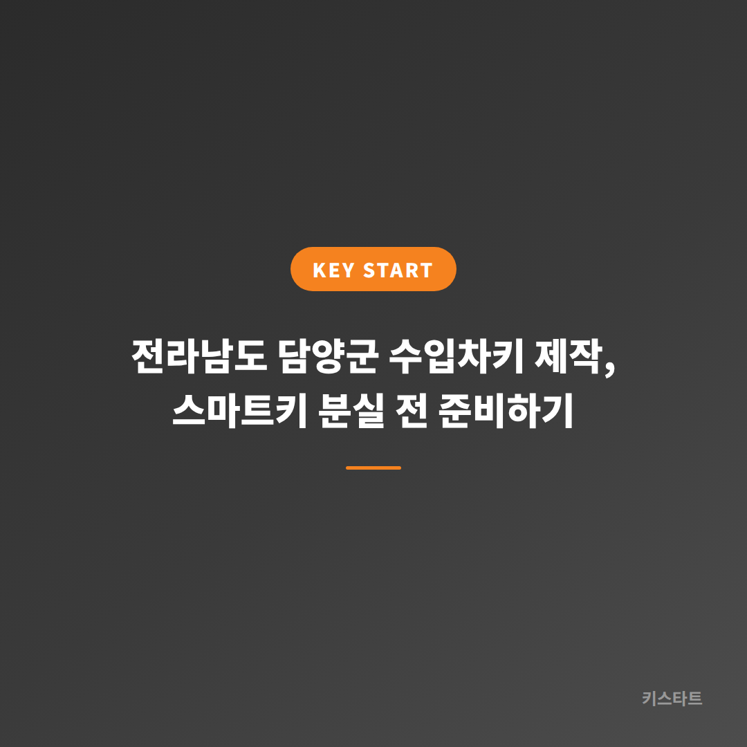전라남도 담양군 수입차키 제작, 스마트키 분실 전 준비하기