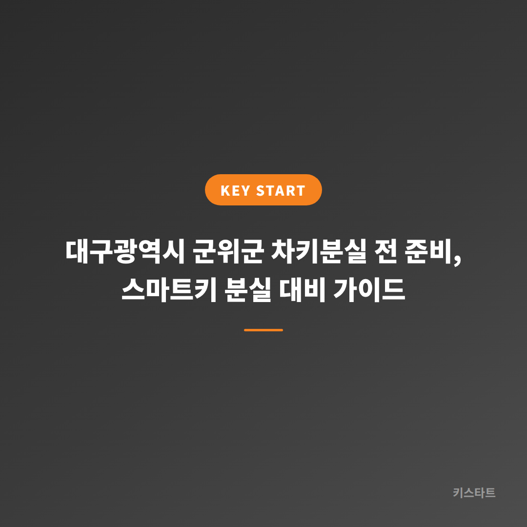 대구광역시 군위군 차키분실 전 준비, 스마트키 분실 대비 가이드