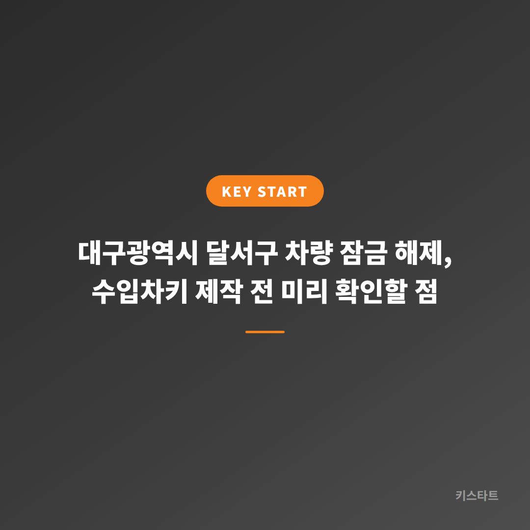 대구광역시 달서구 차량 잠금 해제, 수입차키 제작 전 미리 확인할 점