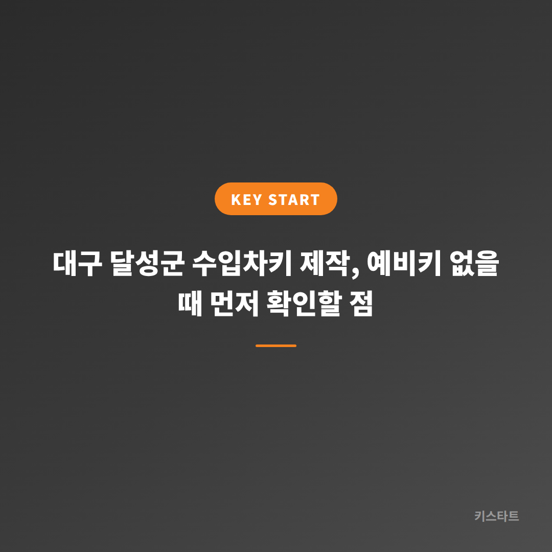 대구 달성군 수입차키 제작, 예비키 없을 때 먼저 확인할 점