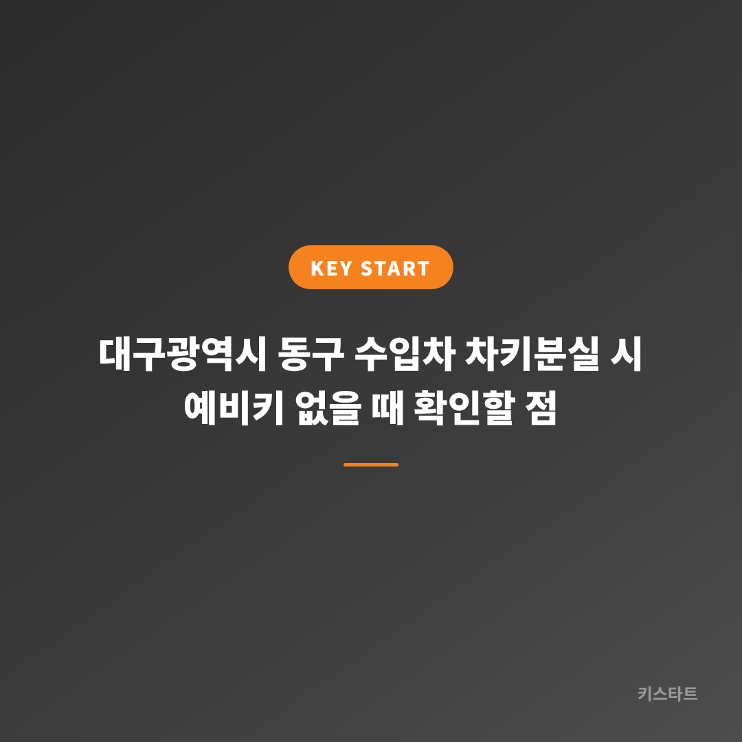 대구광역시 동구 수입차 차키분실 시 예비키 없을 때 확인할 점