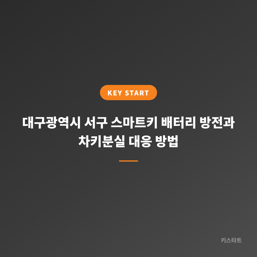 대구광역시 서구 스마트키 배터리 방전과 차키분실 대응 방법