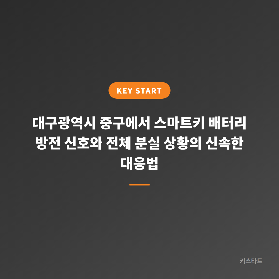 대구광역시 중구에서 스마트키 배터리 방전 신호와 전체 분실 상황의 신속한 대응법