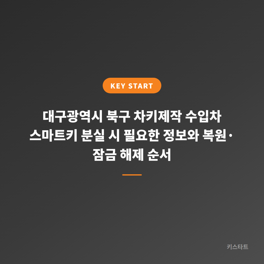 대구광역시 북구 차키제작 수입차 스마트키 분실 시 필요한 정보와 복원·잠금 해제 순서