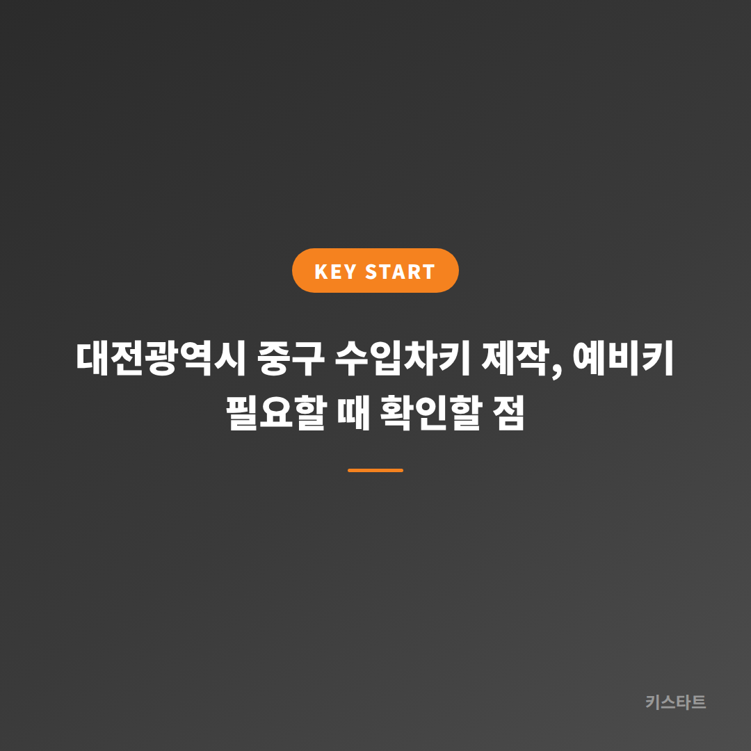 대전광역시 중구 수입차키 제작, 예비키 필요할 때 확인할 점