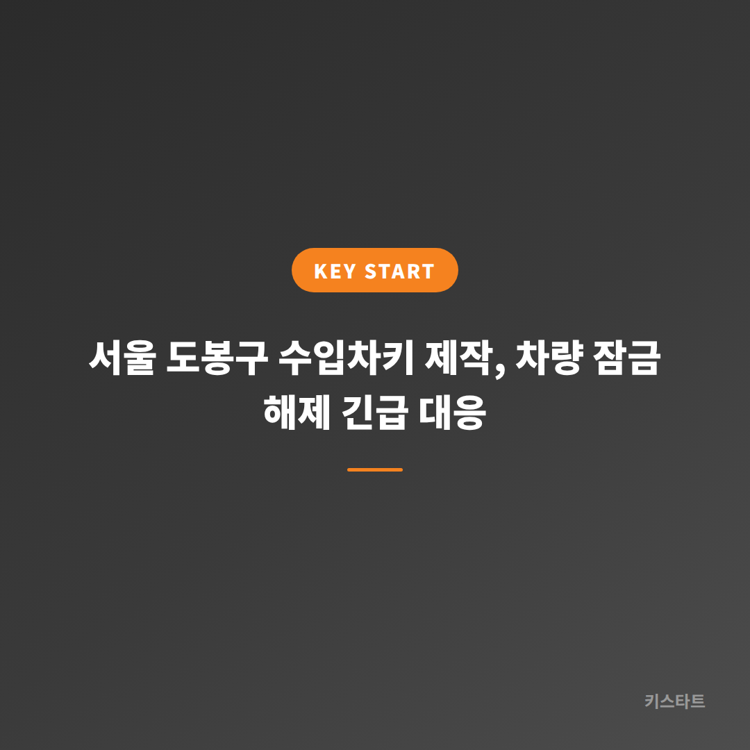 서울 도봉구 수입차키 제작, 차량 잠금 해제 긴급 대응