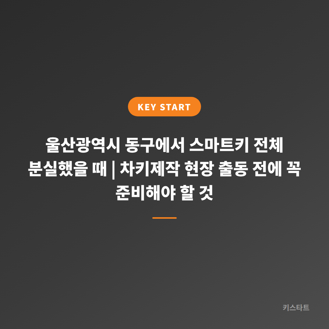 울산광역시 동구에서 스마트키 전체 분실했을 때 | 차키제작 현장 출동 전에 꼭 준비해야 할 것
