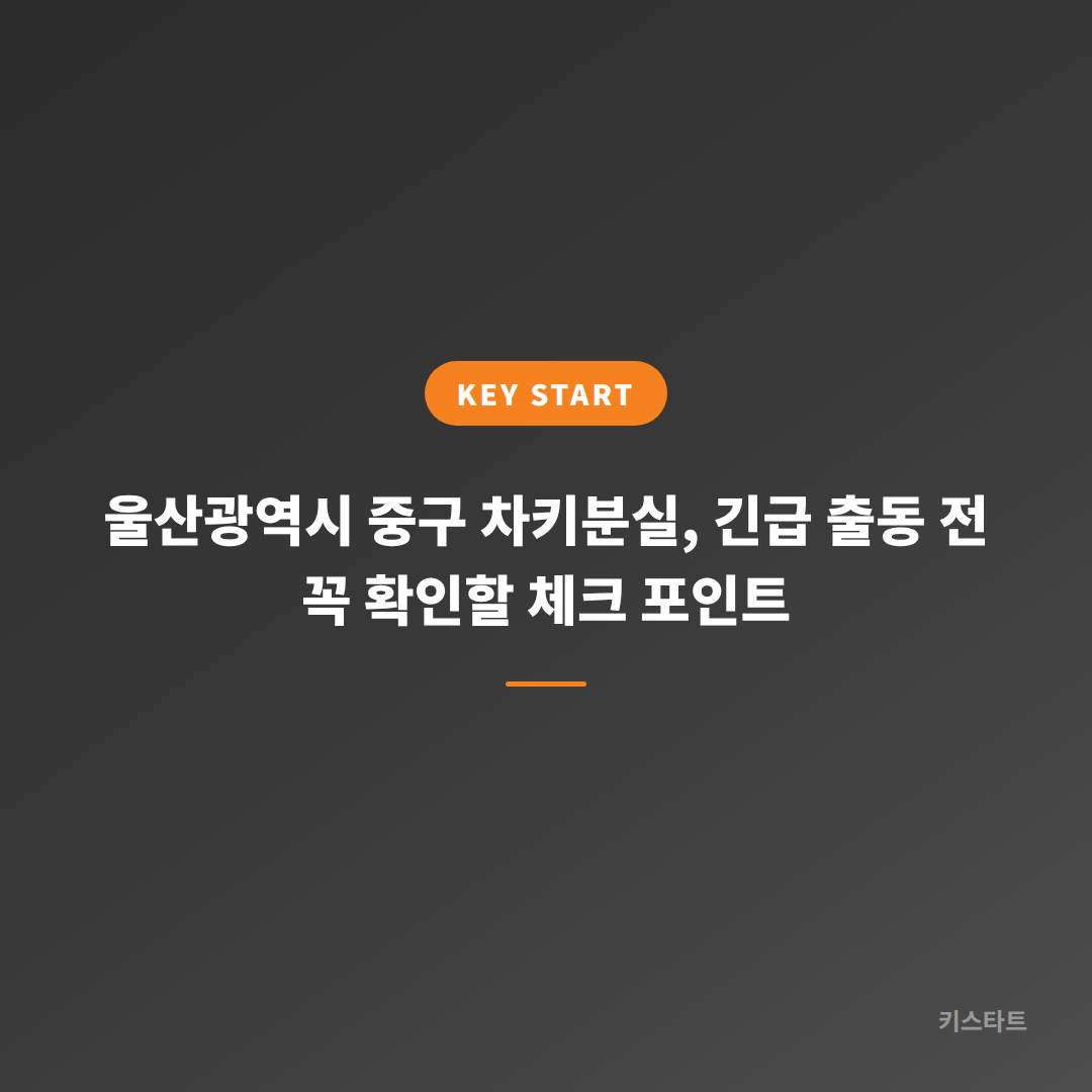 울산광역시 중구 차키분실, 긴급 출동 전 꼭 확인할 체크 포인트