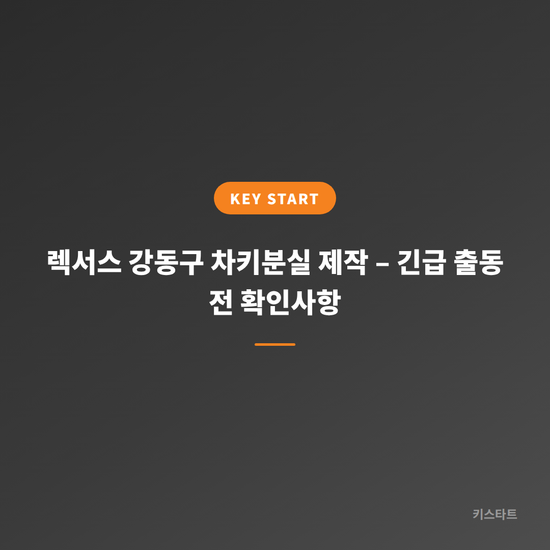렉서스 강동구 차키분실 제작 – 긴급 출동 전 확인사항