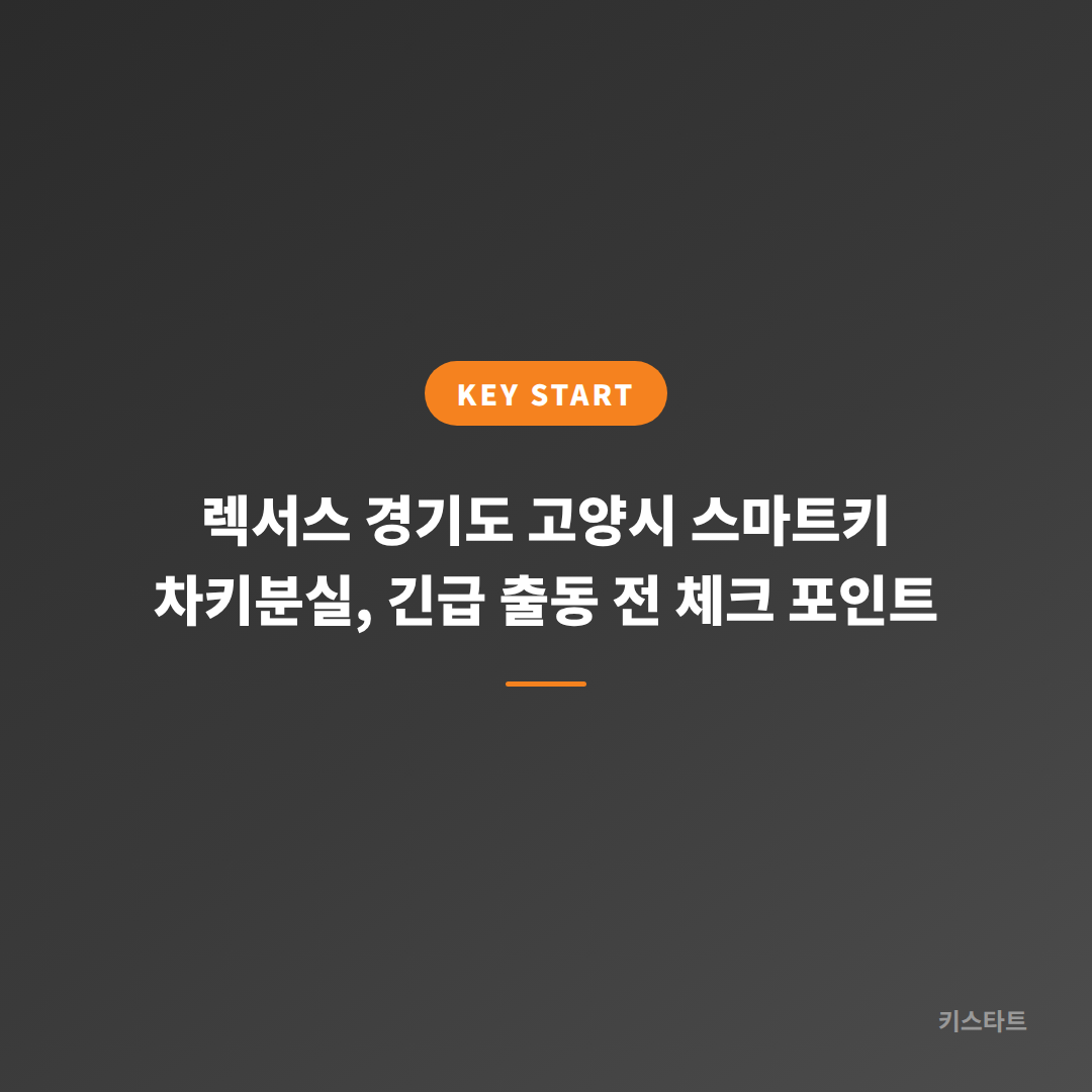 렉서스 경기도 고양시 스마트키 차키분실, 긴급 출동 전 체크 포인트
