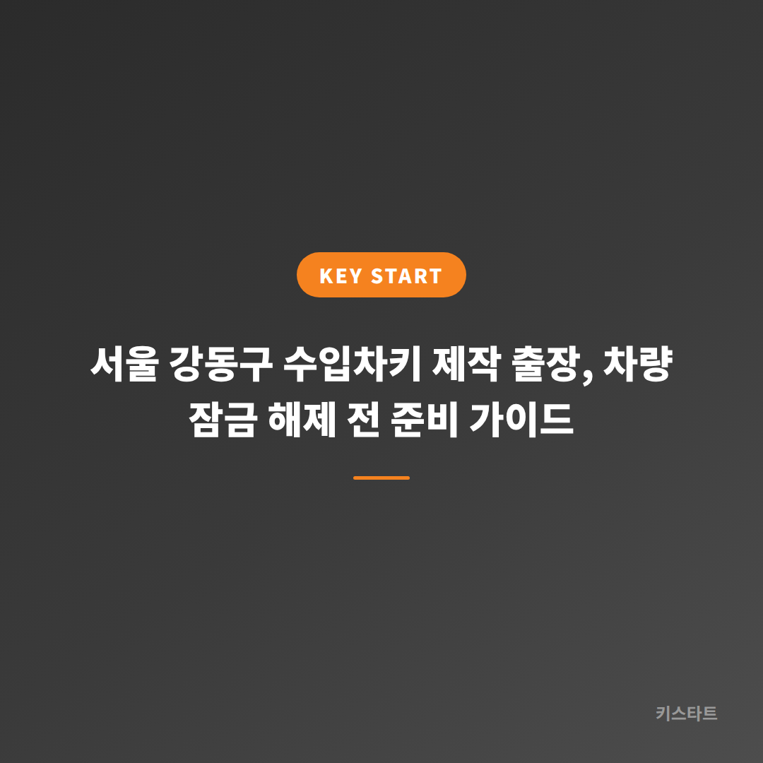서울 강동구 수입차키 제작 출장, 차량 잠금 해제 전 준비 가이드