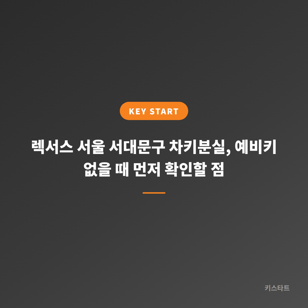렉서스 서울 서대문구 차키분실, 예비키 없을 때 먼저 확인할 점