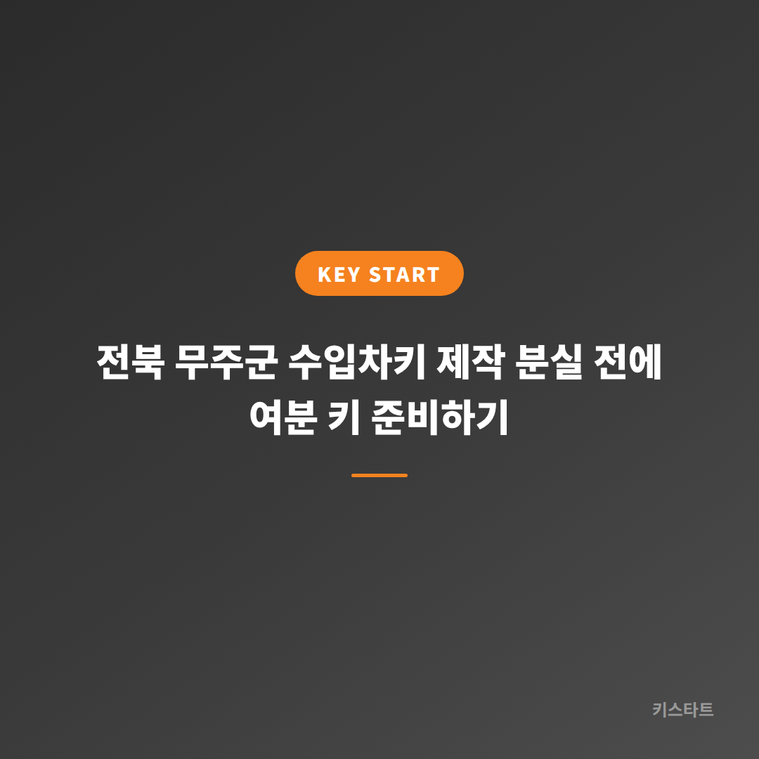 전북 무주군 수입차키 제작 분실 전에 여분 키 준비하기