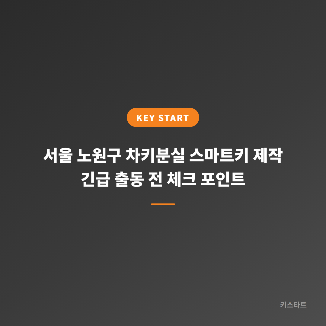 서울 노원구 차키분실 스마트키 제작 긴급 출동 전 체크 포인트