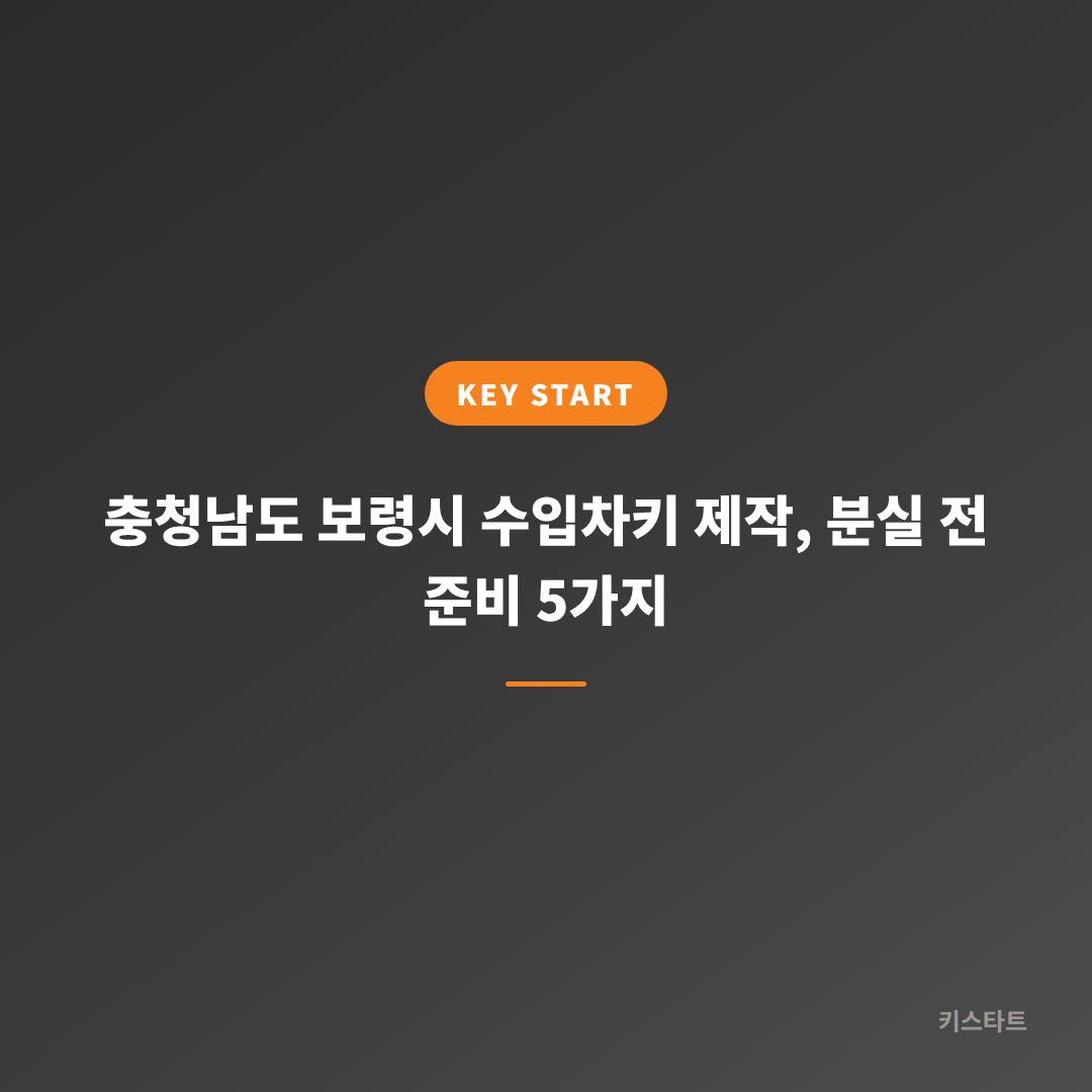 충청남도 보령시 수입차키 제작, 분실 전 준비 5가지