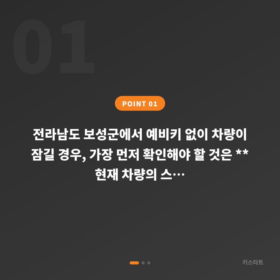 전라남도 보성군 예비키 없을 때 차량 잠금 해제, 수입차키 제작 - 상황 요약