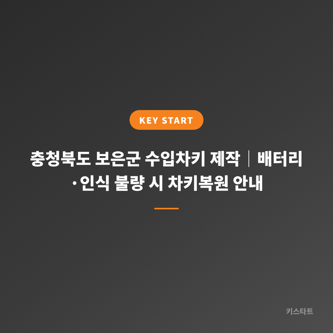 충청북도 보은군 수입차키 제작│배터리·인식 불량 시 차키복원 안내