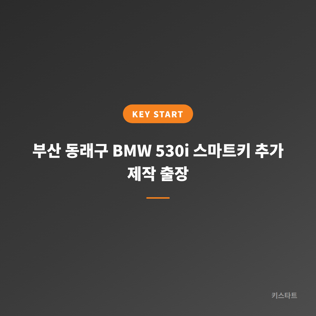 부산 동래구 BMW 530i 스마트키 추가 제작 출장 대표 이미지