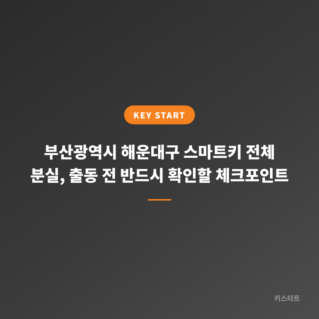 부산광역시 해운대구 스마트키 전체 분실, 출동 전 반드시 확인할 체크포인트