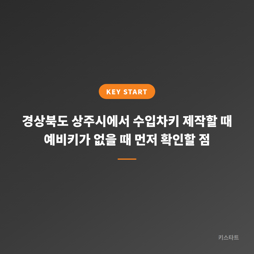 경상북도 상주시에서 수입차키 제작할 때 예비키가 없을 때 먼저 확인할 점