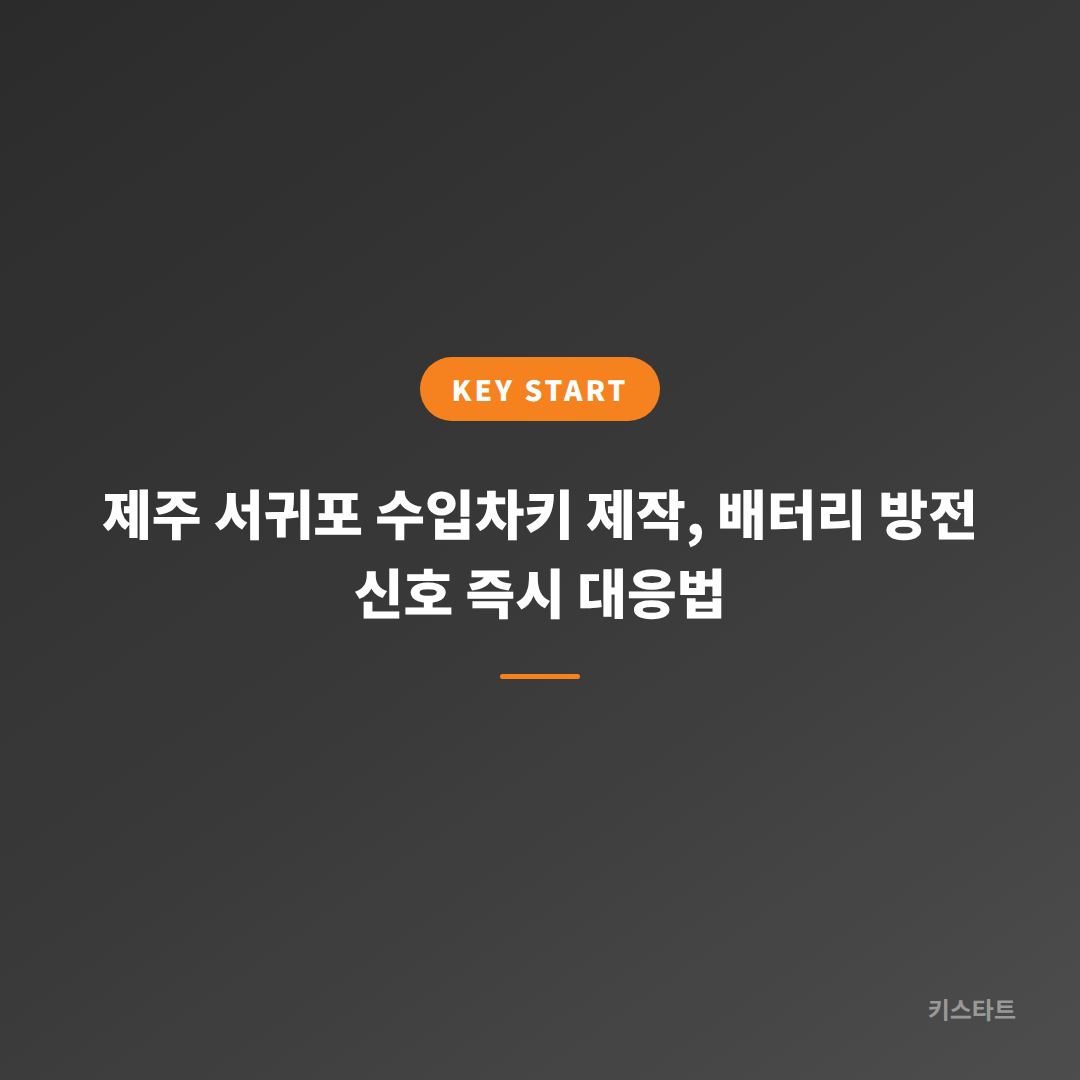 제주 서귀포 수입차키 제작, 배터리 방전 신호 즉시 대응법