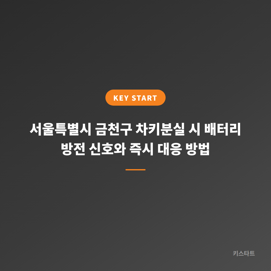 서울특별시 금천구 차키분실 시 배터리 방전 신호와 즉시 대응 방법