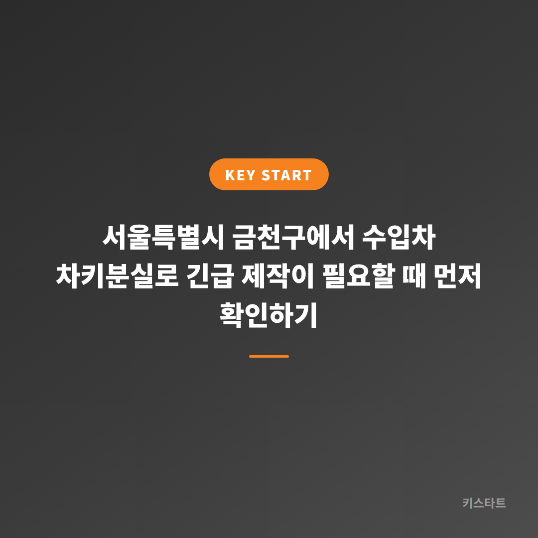 서울특별시 금천구에서 수입차 차키분실로 긴급 제작이 필요할 때 먼저 확인하기