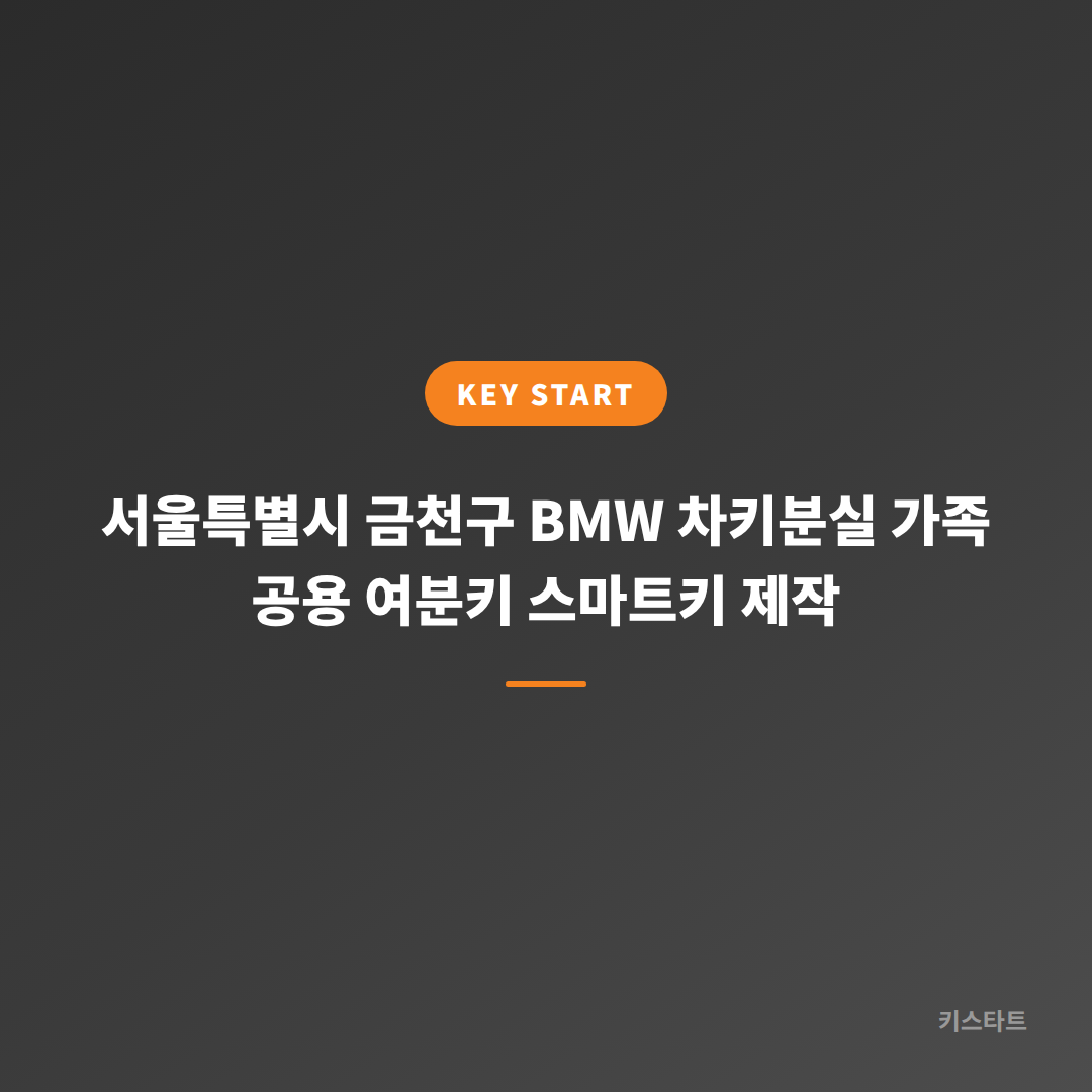 서울특별시 금천구 BMW 차키분실 가족 공용 여분키 스마트키 제작