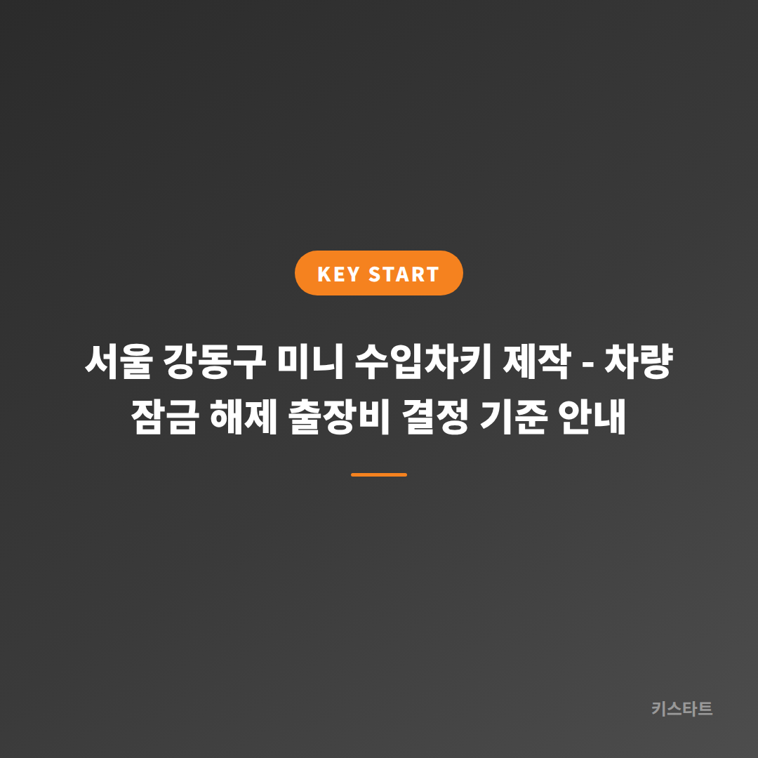서울 강동구 미니 수입차키 제작 - 차량 잠금 해제 출장비 결정 기준 안내