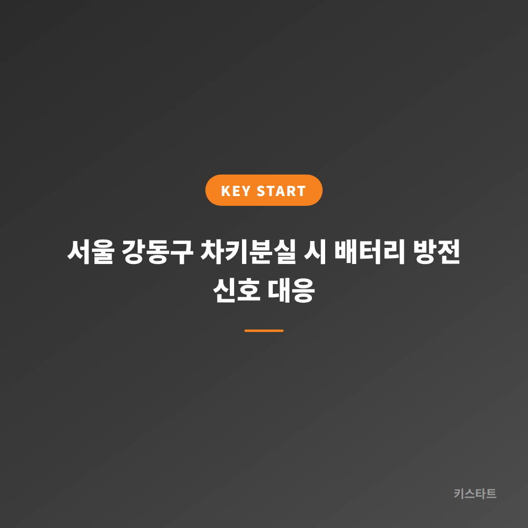 서울 강동구 차키분실 시 배터리 방전 신호 대응
